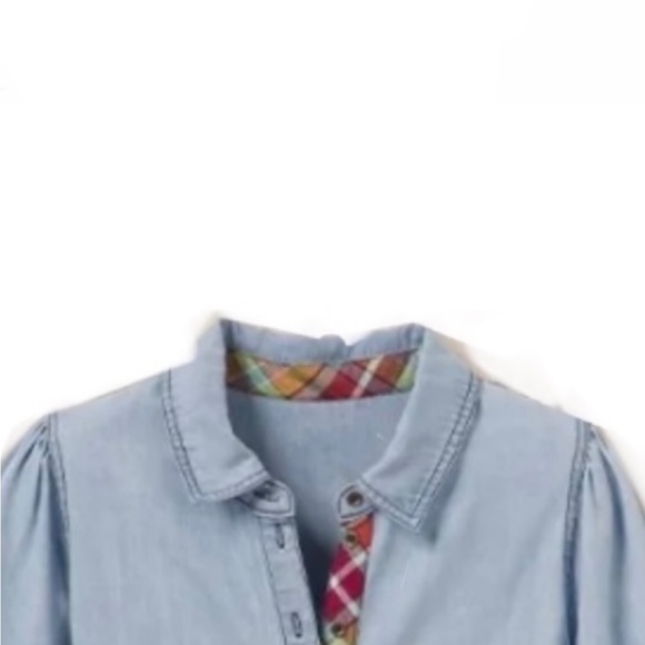 Matilda Jane Chambray Walk the Line Tiered-Ruffle Shirt Dress - Picture 10 of 12